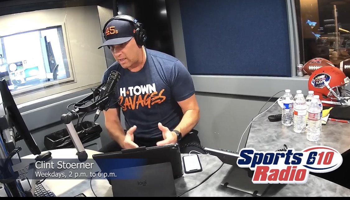 WeRunGame's tweet photo. Savage Radio. We see you @clintstoerner @sportsradio610 #HTownSavages #HoustonFans #WeRunGame #HoustonFootball #HoustonHoops #HoustonSportsFans #BaytownBadass https://t.co/saE4xEf5iZ
