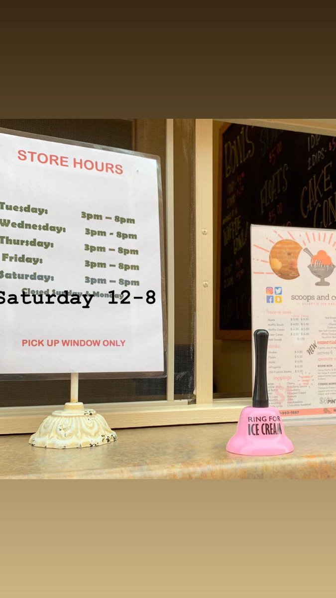 Open with a walk-up window only! 🍨