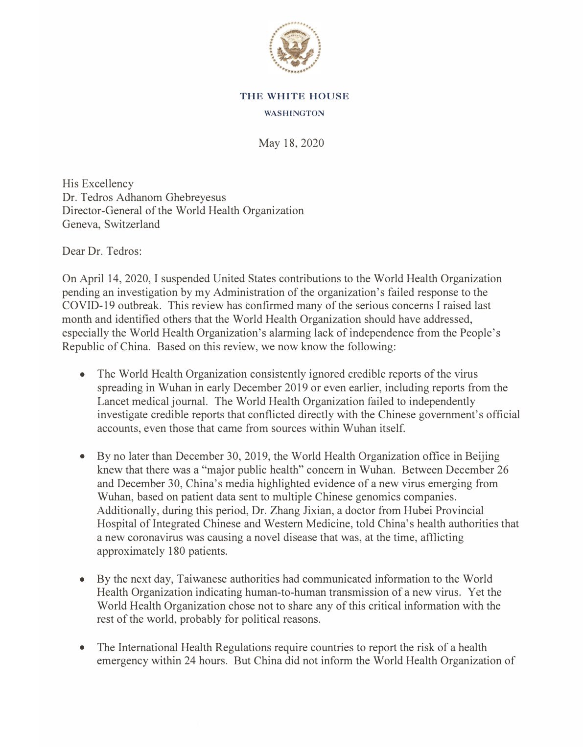 POTUS Letter to Dr. Tedros of WHO EYWTnTSXYAIqldc?format=jpg&name=large