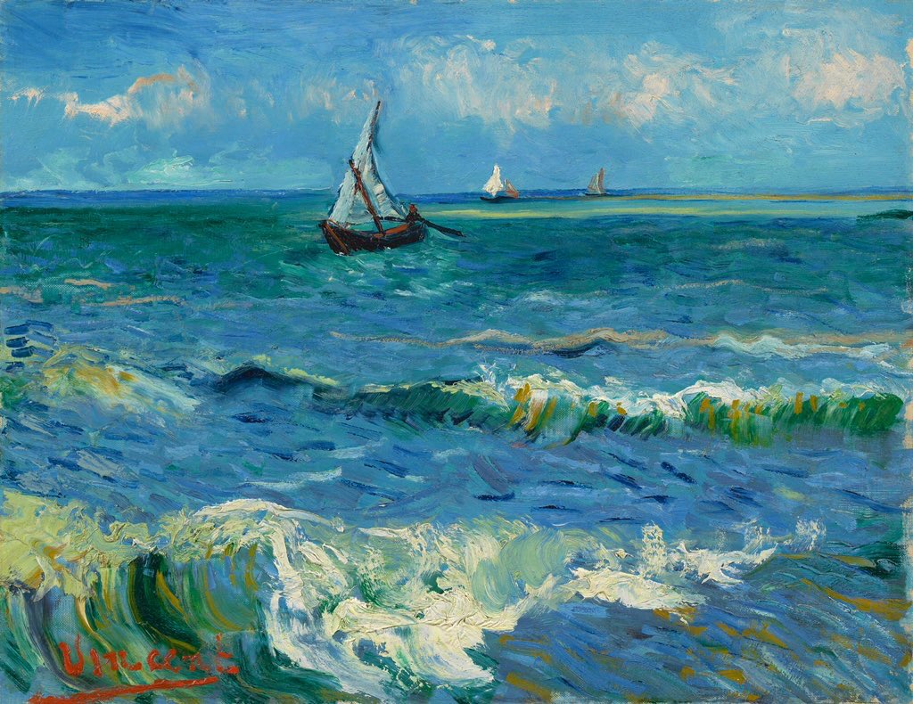 the sea at les saintes-maries-de-la-mer 1888