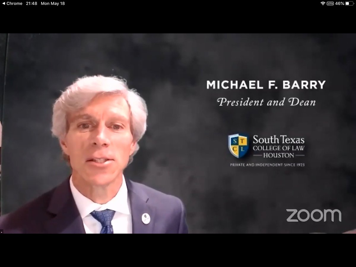 DeanMikeBarry's tweet image. The only downside of yesterday’s wonderful and moving @STCL_Houston Celebration of Graduates:  Images of me — with a head of hair that hasn’t seen a barber in more than three months — will live in cyberspace forever!  Watch the event at STCL.edu/grad.  #STCLGrad