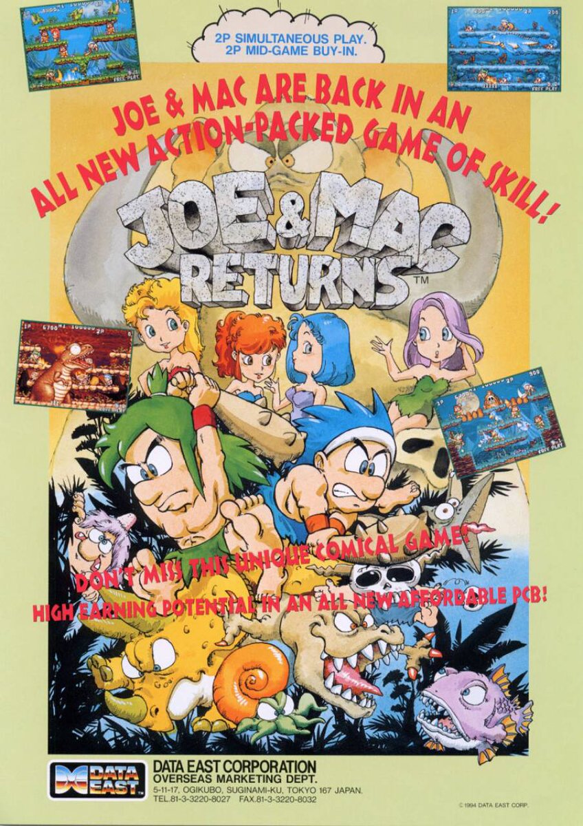 HBVideoGames's tweet image. Joe &amp;amp; Mac Returns is 26 years old today ! hbvideogames.com/game/joe-mac-r…