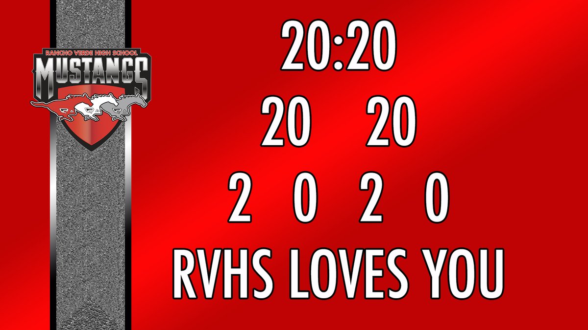 20:20 WE LOVE YOU❤️
Here is my FINAL TRIBUTE VIDEO for YOU!
Enjoy this video as much as I enjoyed putting it together for you. <a href="/keepingupwithrv/">RVHSASBMustangs</a> <a href="/RVHS_Mustangs/">Rancho Verde HS</a> <a href="/TheRVathletics/">Rancho Verde Athletics</a> <a href="/RVHSCHEERISLIFE/">RVHSCHEERANDSTUNT</a> <a href="/ranchoyearbook/">RVHS Yearbook</a> <a href="/cheerman2/">Steven Brockman</a> @RVHSPrincipal16 
vimeo.com/419810499