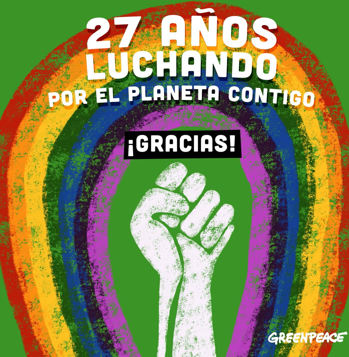 danys_pigmariot's tweet photo. Feliz cumpleaños @greenpeacemx ha sido un gran viaje y he aprendido mucho en el camino. Vamos por un 2020 donde el poder de la gente resuene con más fuerza. ✊🏼🌈 https://t.co/TSLMhRU13u
