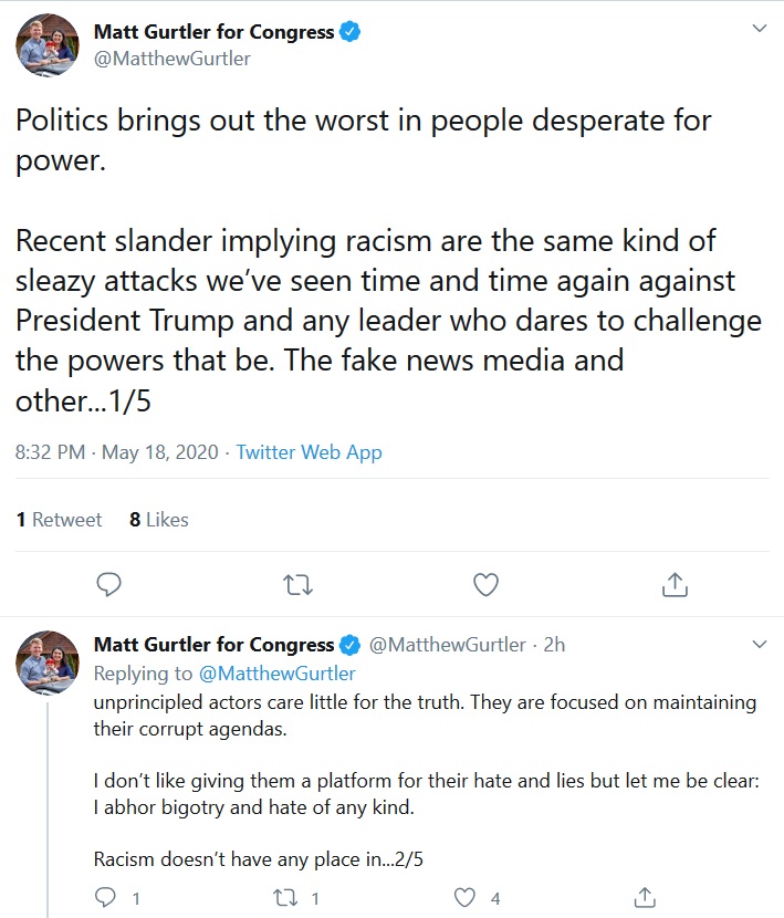 GA State House Representative &  @GARepublicans  #GA09 candidate  @MatthewGurtler has issued a non-explanation for why he talked to a meeting of American Patriots USA - a white nationalist front group founded by violent neo-Nazis - this March. Documentation = "sleazy attacks"  #gapol