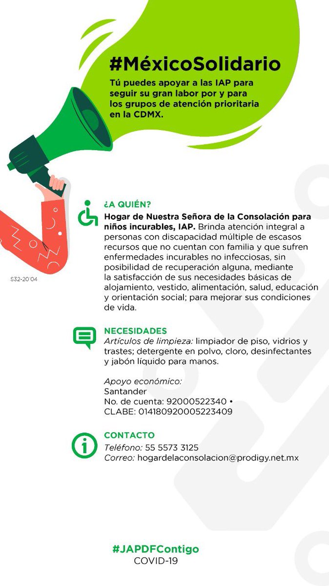 JAP_CDMX's tweet photo. Hogar de Nuestra Señora de la Consolación para Niños Incurables #IAP, se fundó para ayudar a niñas y niños con discapacidad sin cuidados parentales o de padres en situación de calle.
Hoy nos necesitan. Llama al 555573-3125.
¿Les ayudas?
#JAPDFContigo #MéxicoSolidario https://t.co/B5rNbMpVOU