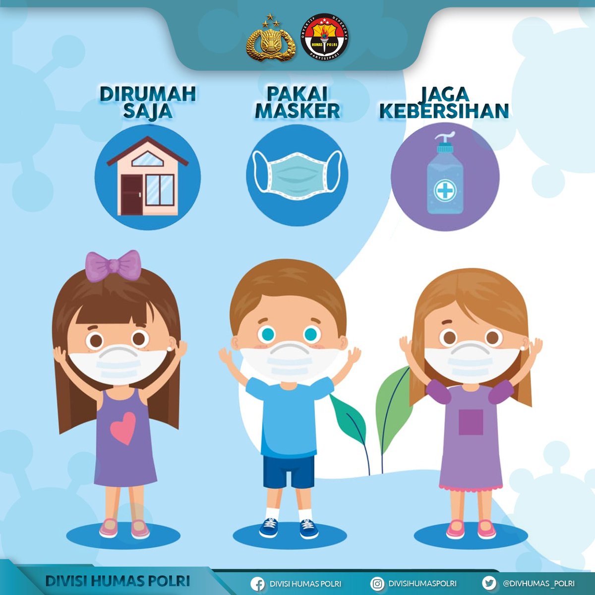 ad3333ck's tweet photo. Lindungi Dirimu Gunakan Masker

Hai sobat Polri menghadapi pandemi Covid-19 yuk lindungi dirimu dan gunakan masker saat akan keluar rumah yaa..

#PatuhiProtokolCovid19 https://t.co/PUapBS8lY2