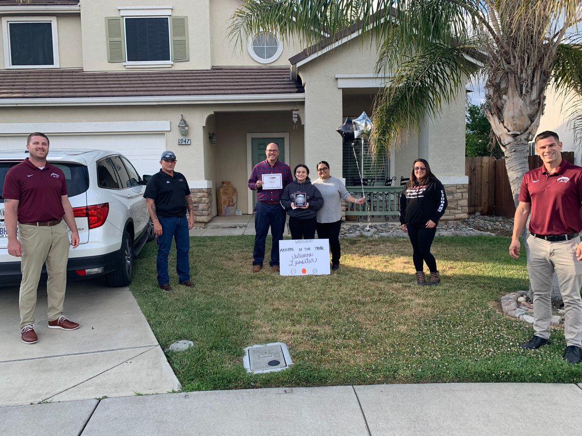 Senior Julianna Lassiter was named Weston Ranch High School's Athlete of the Year.  In a brief but emotional ceremony, Lassiter, surrounded by her family, was honored by our Admin team and her coaches.  Congratulations, Julianna.  Your drive and spirit is celebrated tonight. 🐾