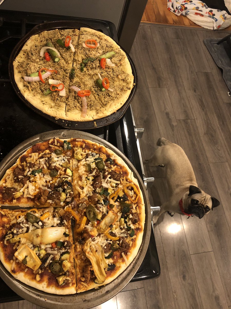 My Pizza making skills are going up 🍕📈 <a href="/pizzathepug/">pizza</a> <a href="/FollowYourHeart/">Follow Your Heart</a> <a href="/BeyondMeat/">Beyond Meat</a>