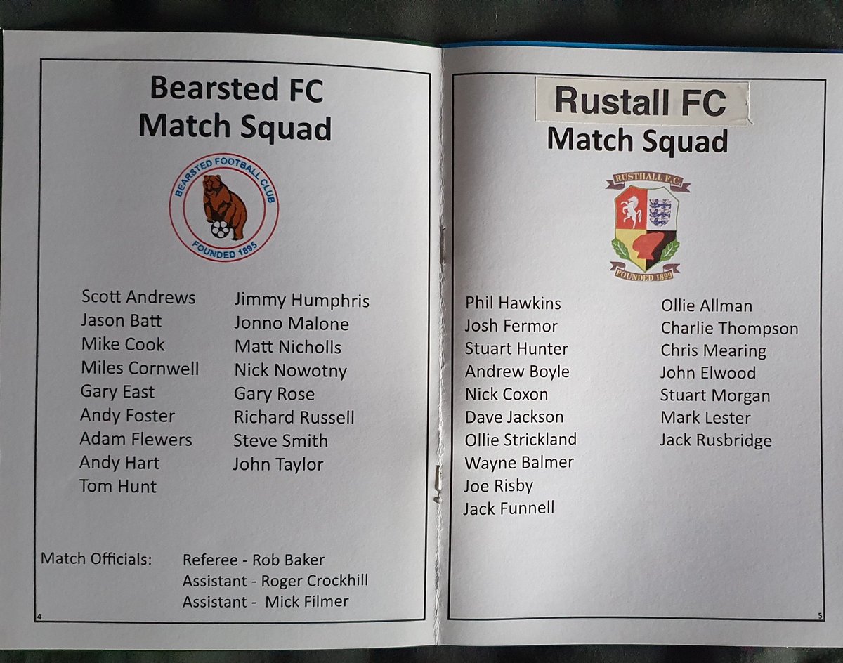 robtheobserver1's tweet photo. @NonLeagueFooty @NonLgeProgs @NonLeagueCrowd #BProgs - selection of @Bearsted_FC covers from the last few seasons plus a Billericay v Ford United (now Redbridge) one from 2002. https://t.co/HadOGjrAgN