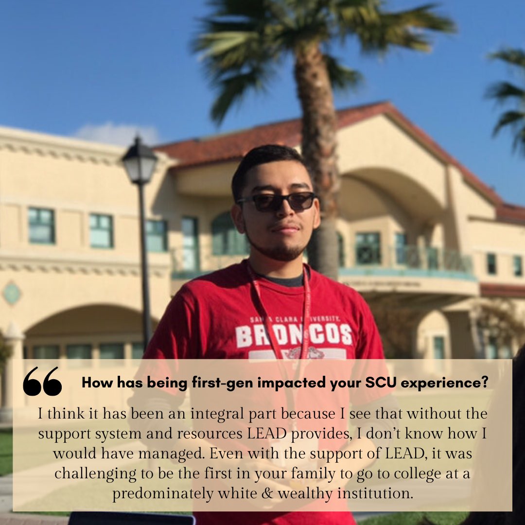SCULEADScholars's tweet photo. #SeniorProfiles allows us to showcase the hard-work and resiliency of our graduating #classof2020! Help us congratulate senior, @Javier_Ortega97! 🎓 #SCULEADScholars #CelebrateFirstGen #LifeAtSCU #DiscoverSCU #FirstGenProud https://t.co/YJlGl61dly