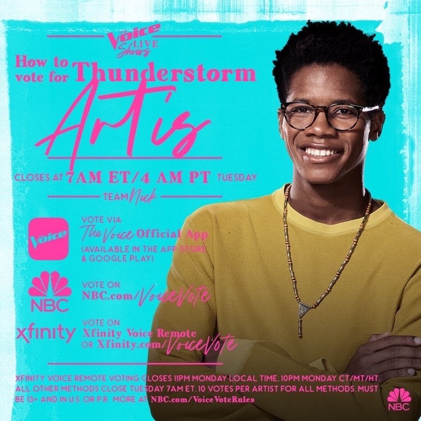 erintlewis16's tweet photo. Make sure to vote for @Thunder_artis !!!! @NBCTheVoice @nickjonas https://t.co/I0Z9pLaktJ