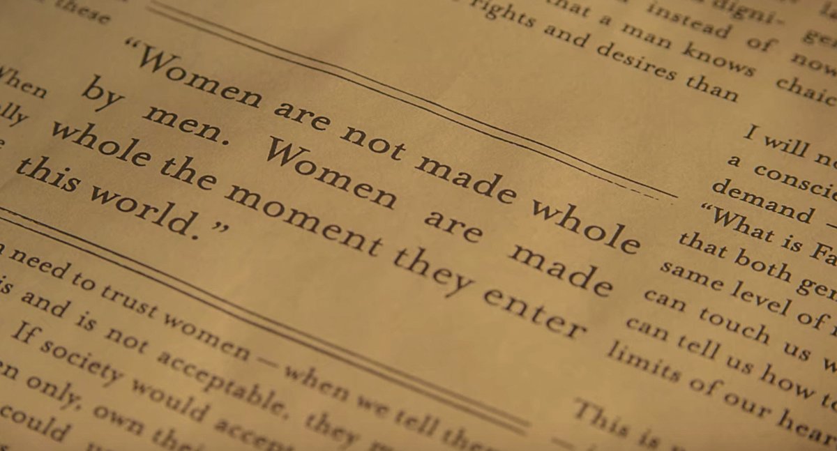 "Women are not made whole by men. Women are made whole the moment they enter this world." -Anne