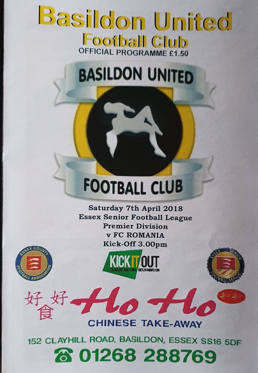 robtheobserver1's tweet photo. @NonLeagueFooty @NonLgeProgs @NonLeagueCrowd #BProgs - Basildon United v FC Romania programme from the @EssexSenior in April 2018. Both teams were promoted. https://t.co/0zILcFuAtT