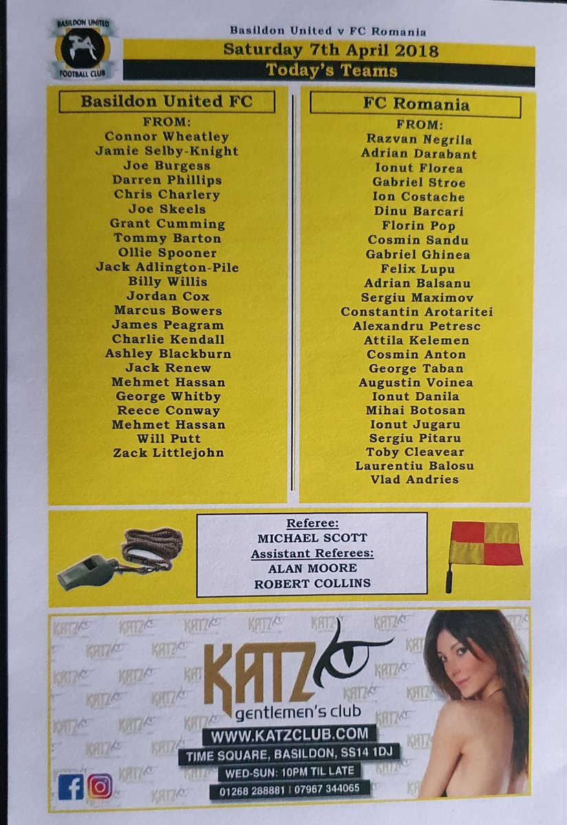 robtheobserver1's tweet photo. @NonLeagueFooty @NonLgeProgs @NonLeagueCrowd #BProgs - Basildon United v FC Romania programme from the @EssexSenior in April 2018. Both teams were promoted. https://t.co/0zILcFuAtT