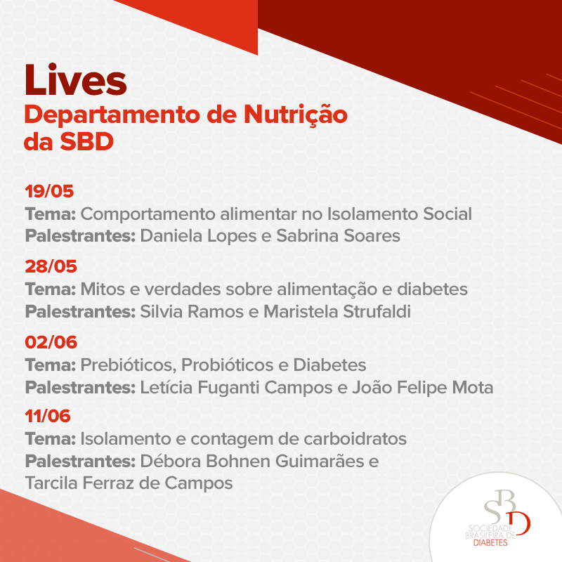 Diabetes_SBD's tweet photo. Confira o cronograma de Lives do Departamento de Nutrição da SBD e participe conosco!
• Em breve, postaremos mais detalhes sobre cada live. Acompanhe!
#SBD #Diabetes #SBDiabetes #DM1 #DM2 #Nutrição #LiveSBD #COVID19 #Coronavírus
▶ https://t.co/OxPn3N472s https://t.co/Oad7eMqLK6