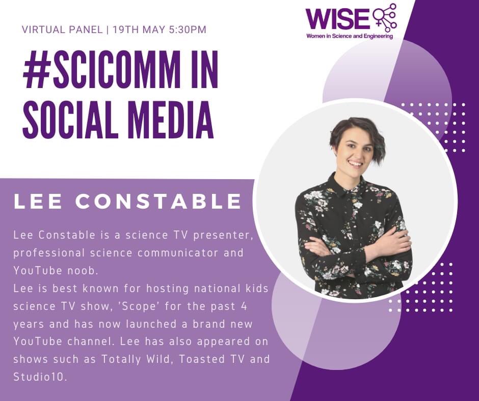 WISEunimelb's tweet image. 🗣Introducing our final panelist for Science Communication on Social Media Panel!✨

Lee Constable is a science TV presenter, professional science communicator and YouTube noob. Lee is best known for hosting national kids science TV show, &apos;Scope&apos; for the past four years.
