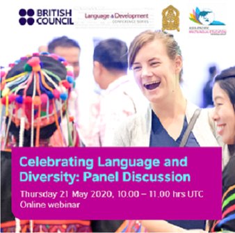Join speakers from British Council, UNESCO, LDC Trustees,Thai Ministry of Education to discuss the role of language, Diversity and Inclusion during and after #Covid19 on 21 May-Day of Cultural Diversity from 10:00-11:00 hrs UTC
Registration:bit.ly/2WwhpEW  
#immle19
