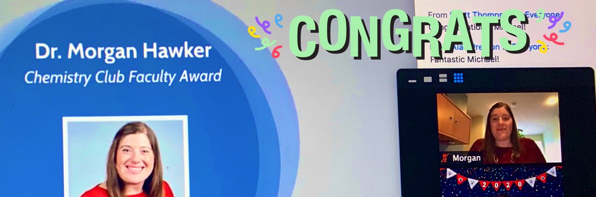 <a href="/m_hawker23/">Morgan Hawker</a> <a href="/Fresno_State/">Fresno State</a> <a href="/fresnostatechem/">FresnoStateChemistry</a> And to our Chem Club nominated Chem Faculty of the Year awardee <a href="/m_hawker23/">Morgan Hawker</a> What a way to celebrate your tenure-track 1st year! Congratulations! 🎉