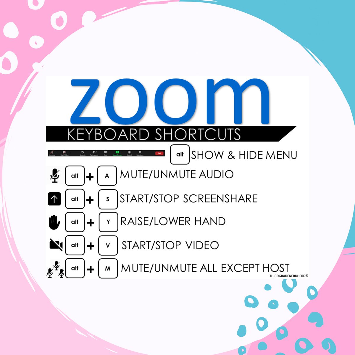 JillJohnsonSTEM's tweet photo. A few helpful shortcuts 👩‍🏫

Alt + M is 🔑 

👁‍🗨Download link in bio

#techtip #edtech #zoom #zoomclasses #distancelearning #distanceteaching #zoomhelp https://t.co/nBwxD4Jsfc