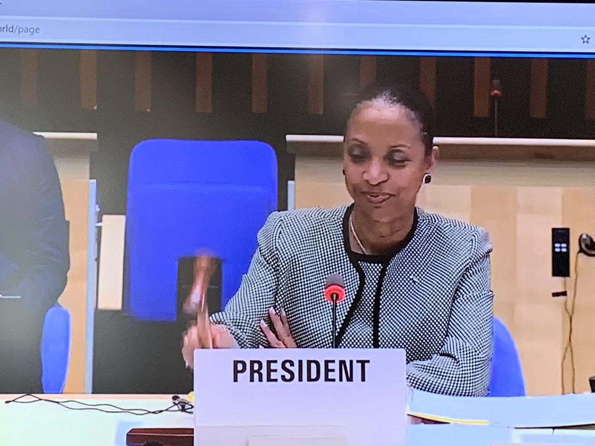 The #WHA73 continues its virtual meeting under the gentle yet firm Presidency of H.E. Ms Keva Bain of #Bahamas #WomenInGlobalHealth #Operation5050 #RoleModel