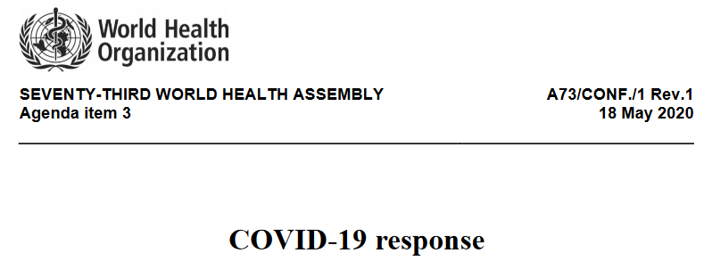 A key item of discussion at the conference is this draft resolution calling for a full inquiry into the origins of  #COVID19Source:  https://apps.who.int/gb/ebwha/pdf_files/WHA73/A73_CONF1Rev1-en.pdf