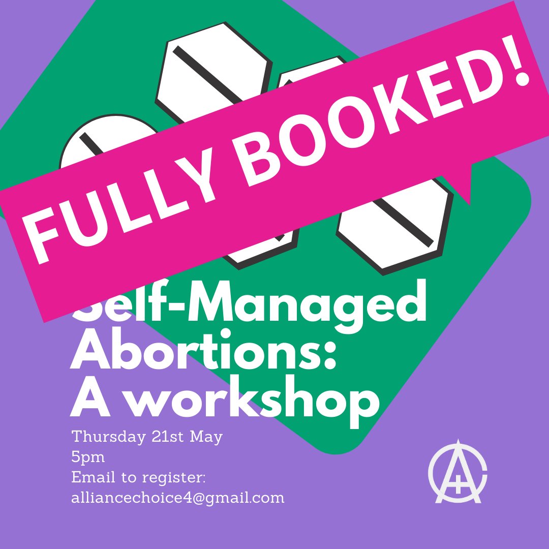 All4Choice's tweet photo. This week's workshop is fully booked SO we've added another date!
Self-Managed Abortion: A Workshop
Thurs 25 June 5pm
Learn about the process of self-managed abortion with pills, how to look after yourself or help someone else using the medication
Email alliancechoice4@gmail.com https://t.co/0TGEmmKnEo