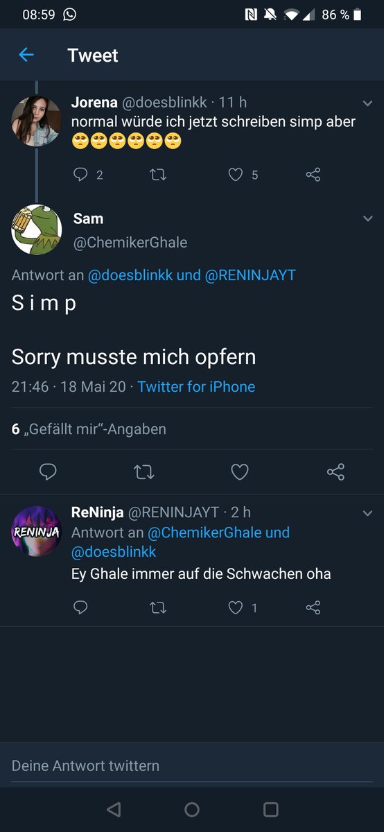 Simp nimmt sich selbst hoch