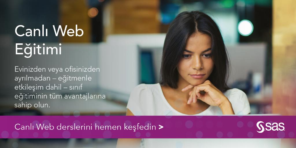 SAS_Turkiye's tweet image. SAS Canlı Web Eğitimi ile – eğitmenle etkileşim dahil – sınıf eğitiminin tüm avantajlarına sahip olun. 31 Mayis’a kadar %50 indirim ile kaydolun ve Aralik sonuna kadar egitiminizi tamamlayin. Promo code: LEARN50
2.sas.com/6011G67DS
#SAS #LearnSASonline #Evdekal #remotework