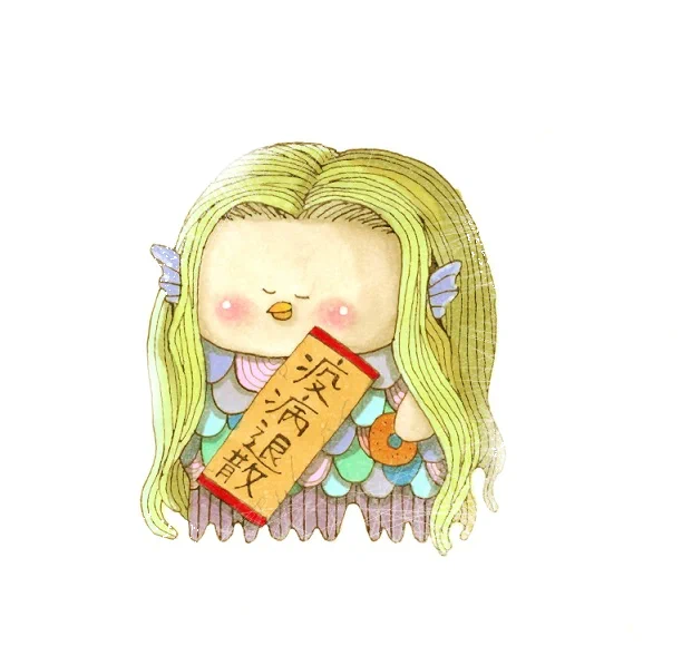 疫病退散のためアマビエとなった荒巻

#荒巻スカルチノフ #イラスト #アマビエ 