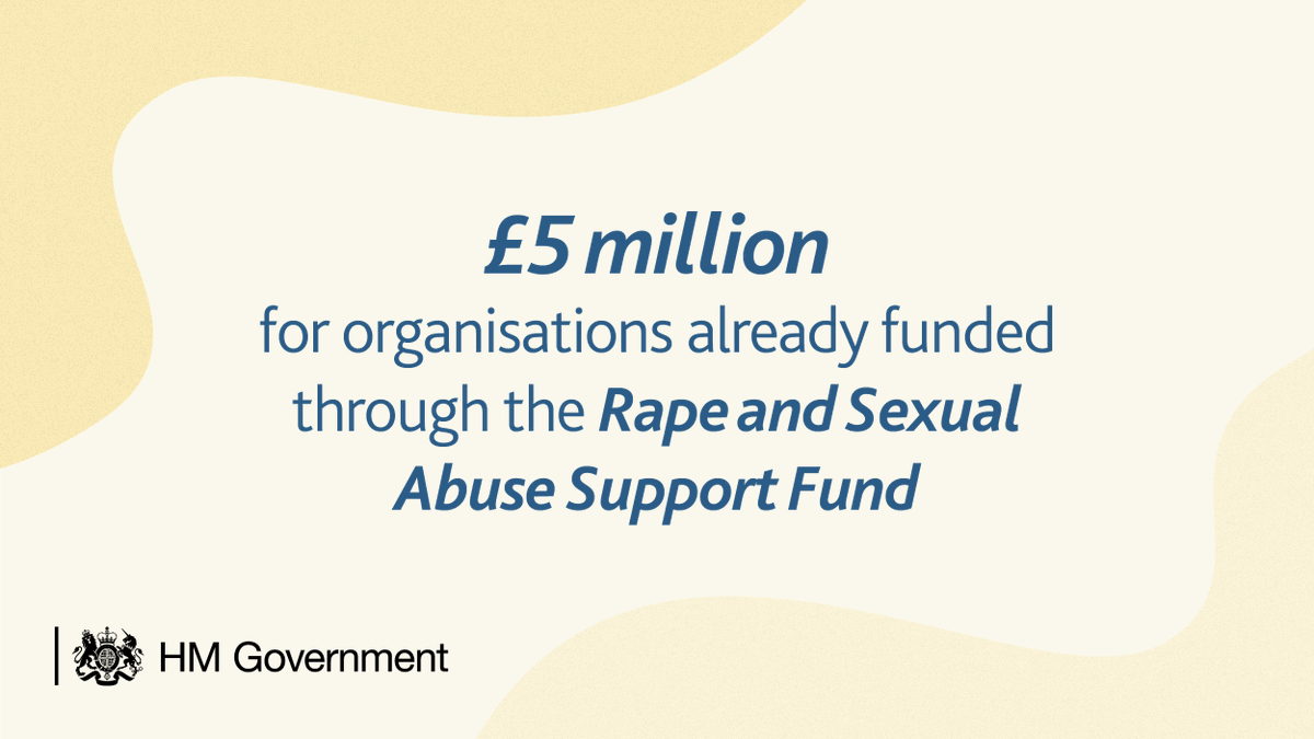 Organisations already receiving grants through the Rape and Sexual Abuse Support Fund are invited to request funding from the £5m available in the second fund.3/4