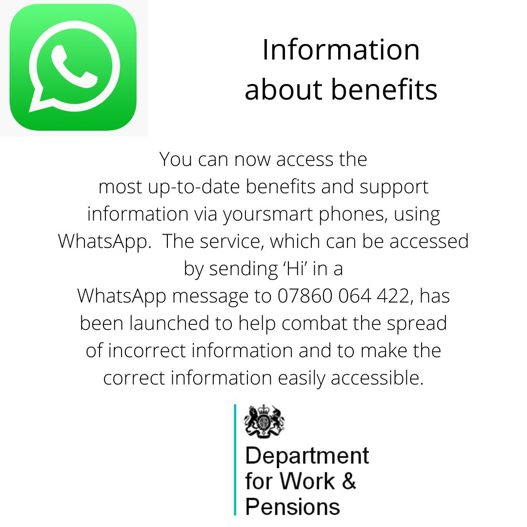 TGPTAtT's tweet photo. Information we have received today which is handy to know if you need help with benefits #benefits #departmentforworkandpensions #dwp #support #WhatsApp #youngpeople #universalcredit https://t.co/yY7XZrIoB4