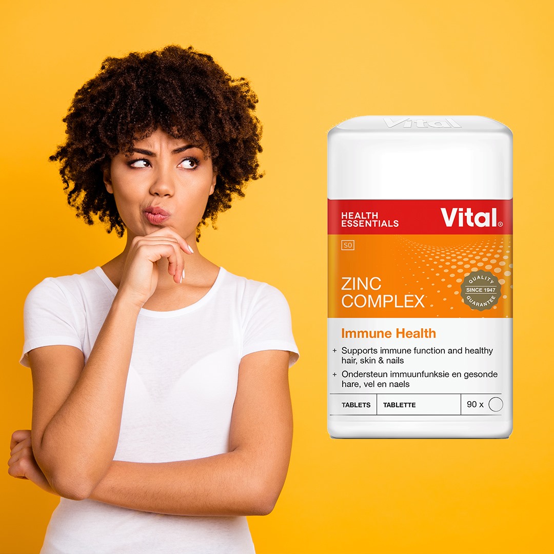 Vital_SA's tweet photo. Ever wondered why you should take Zinc to support your immune system? Because our bodies don't store it, it’s important to supplement your diet with this mineral everyday. Find out more about the immune-boosting benefits of Zinc here: https://t.co/xCov8zxF6A  #HappinessIsVital. https://t.co/gmE3GUDRZN