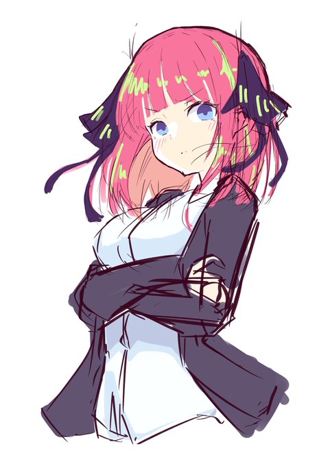 おきひろ@自称神絵師さんがTwitterに投稿した中野二乃(五等分の花嫁)のイラスト。