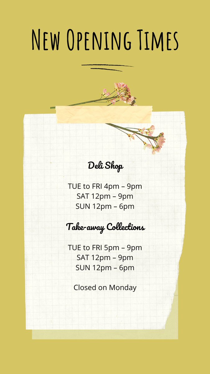 mora_restaurant's tweet photo. To adapt to the current situation, we decided to slightly change our opening times from this week:

TUE to FRI 4pm – 9pm (#TakeAwayCollections from 5pm)
SAT 12pm – 9pm
SUN 12pm – 6pm

https://t.co/NoD5eqFKjj

#moraitalianrestaurant #leytonstonefood #supportlocal #delishop https://t.co/2ryk4SPEFa