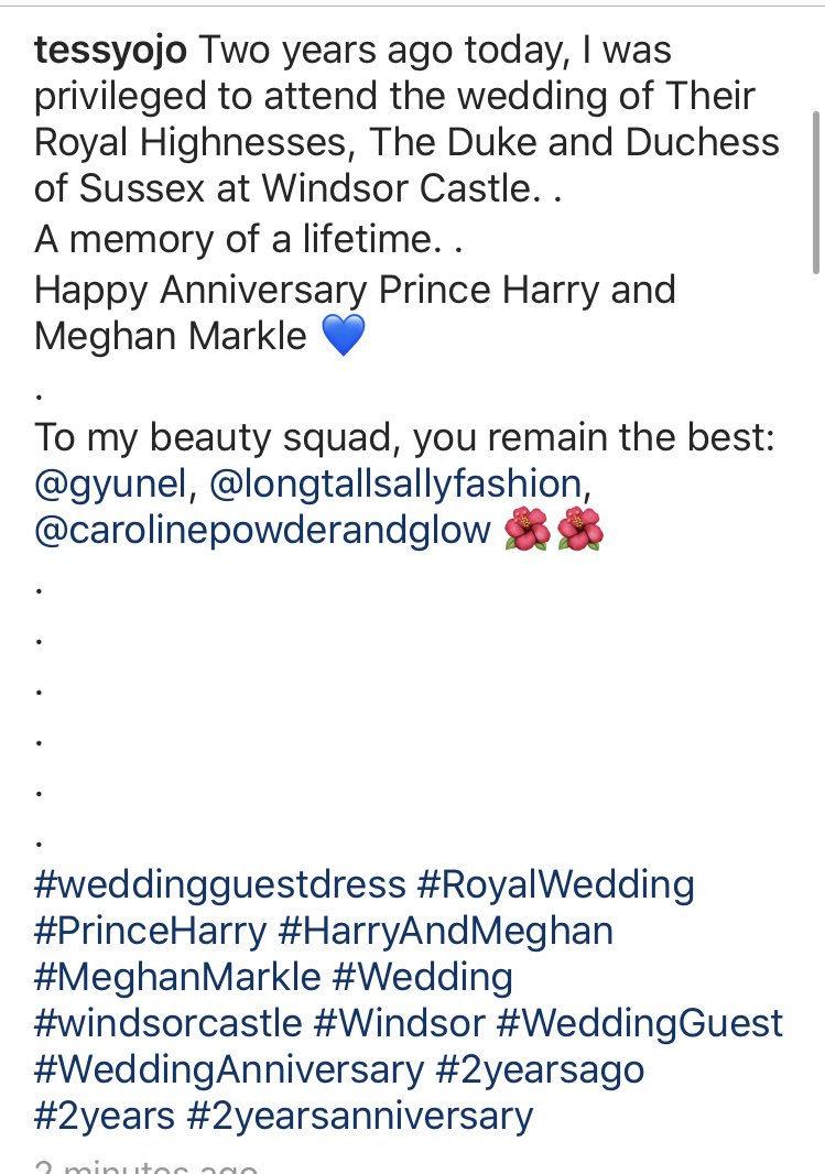  @Ttall  @DianaAward  #HappyAnniversaryHarryandMeghan  #WeddingGuest 