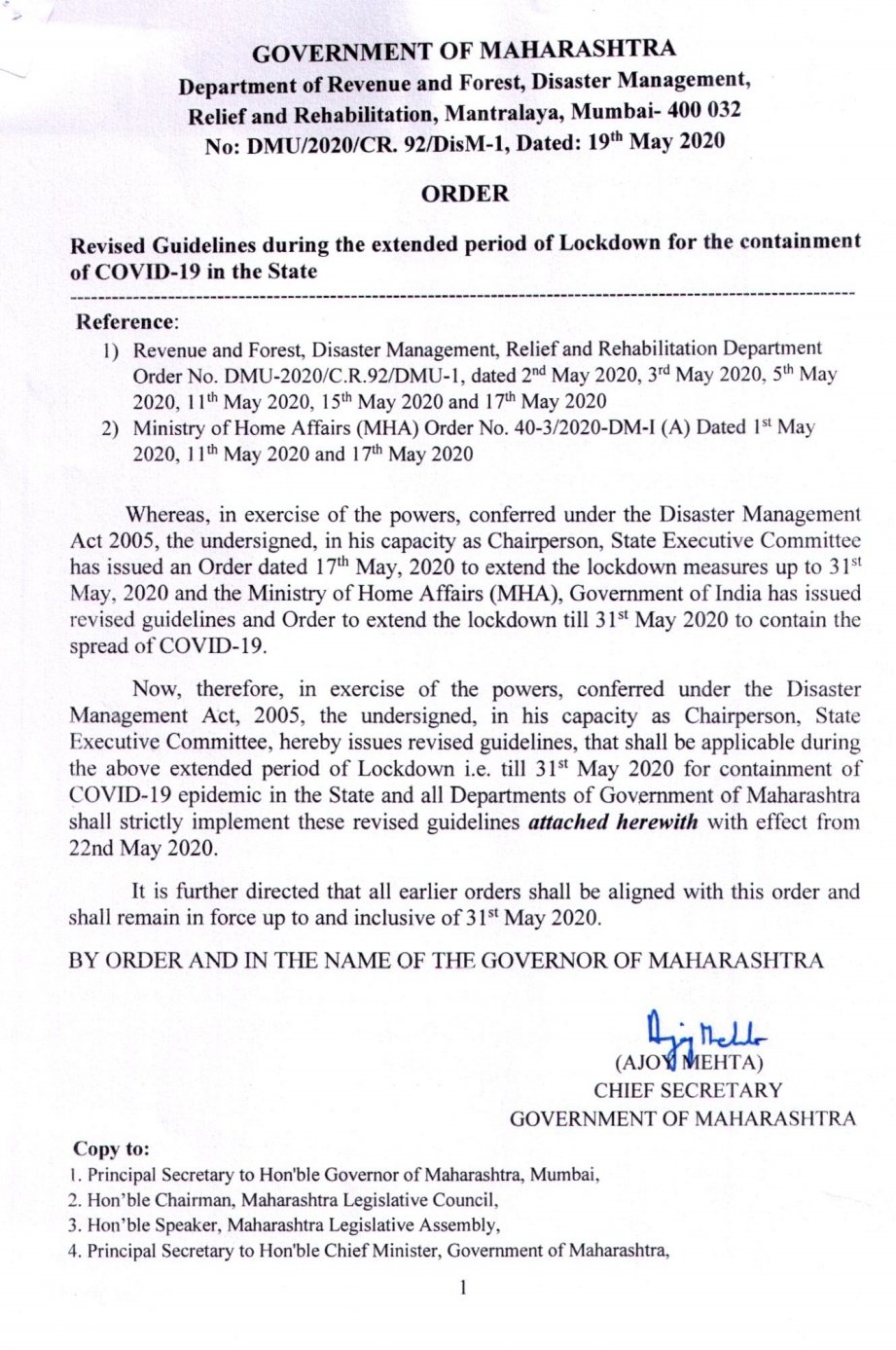Cmo Maharashtra Revised Guidelines During The Extended Period Of Lockdown For The Containment Of Covid 19 In The State 1 3 T Co Rhaqdjfkbh Twitter