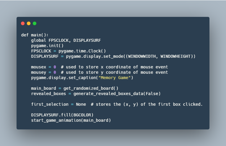 simulatine's tweet photo. Day 11 of #100DaysOfCode - Yesterday I continued reading Chapter 3 "Marking Games with Python &amp; Pygame" (https://t.co/PX3XZtqDnv, working on modifying the MemoryPuzzle program listed in the book #Python #Pygame https://t.co/yM3u6ZomBY