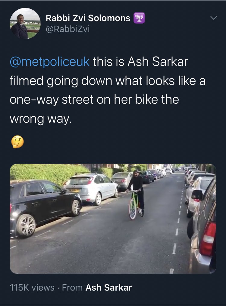 Three tweets about me learning to ride a bike, one trying to get the police involved.This is utterly unhinged behaviour.