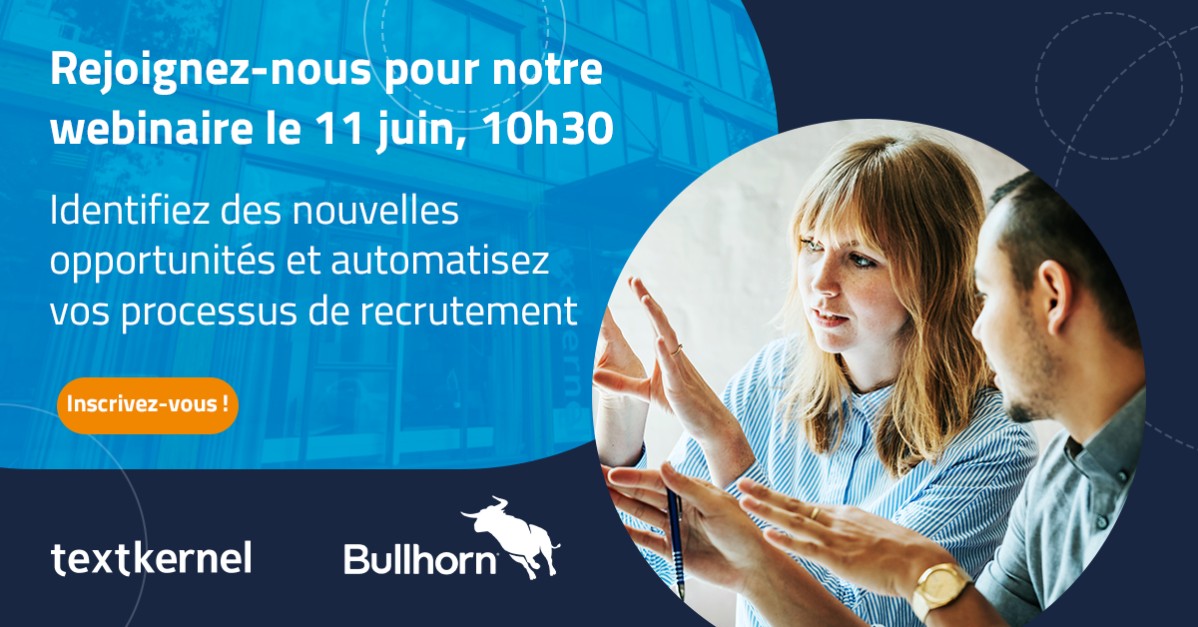 TextkernelFR's tweet image. Le marché du travail est bouleversé. Les agences de recrutement doivent changer de stratégie afin de rester compétitif! Pour en savoir plus, assister à notre webinaire de Bullhorn et Textkernel, le 11 juin à 10h30 avec Alexandre Carrey et Matthieu Viotti :bit.ly/3cM985F