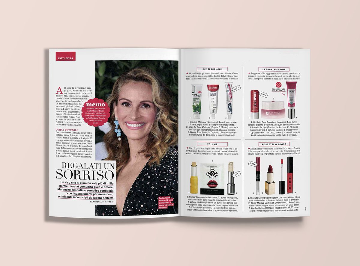 BSELFIE_'s tweet photo. Un viso che si illumina vale più di mille parole, perché comunica gioia e amore. Ecco i consigli di #Confidenze per avere denti scintillanti, incorniciati da labbra perfette (anche grazie all'uso di B-SELFIE Volume💋).
#bselfie #glamitaly #JuliaRoberts #bselfievolume #lipfiller https://t.co/waotGp2j7e