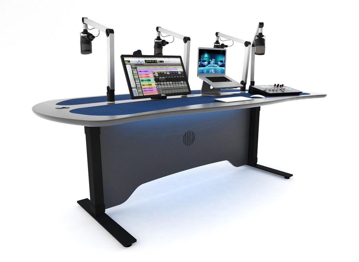 AKAdesignuk's tweet image. See our new range of podcast desks and tables at akadesign.com/aka-priduct/po… Desk designs for a single user, to 3 or 6 way conversational setups. #podcastlife #podcastdesk #podcastsetup #podcaststudio #podcaster #studiofurniture #sitstand