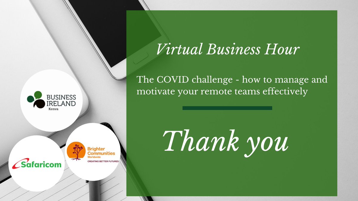 BIrlKe's tweet photo. Thank you to all who joined us for the BIK #VirtualBusinessHour. Special thanks to our speakers - Mr. Paul Kasimu and Mr. Martin Ballantyne for your excellent perspectives on managing &amp; motivating #remoteteams during #COVID19 for successful business continuity https://t.co/lkJYJ469Me