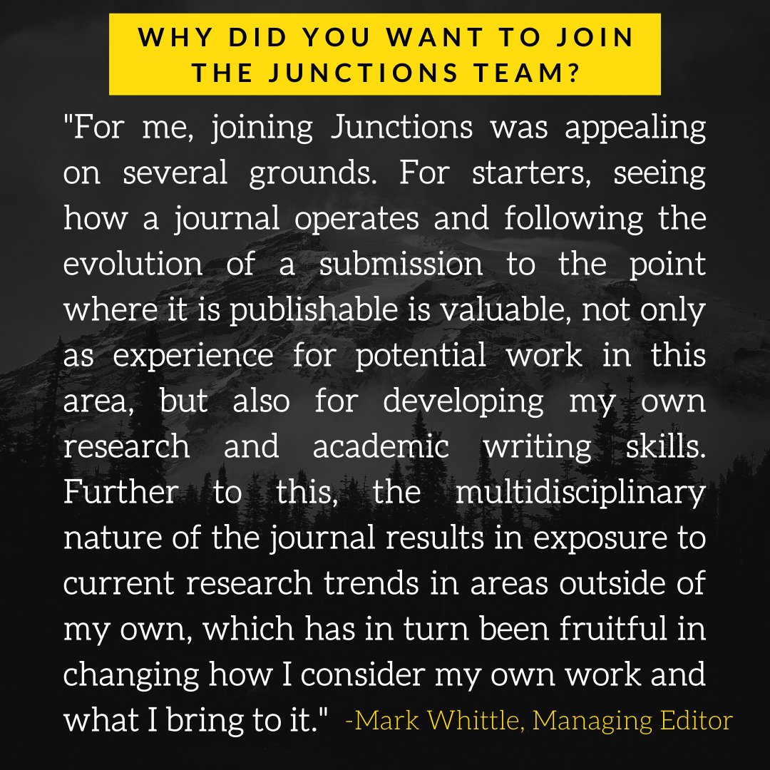 JunctionsUU's tweet photo. Meet another member of the Junctions Editorial Team! This is Mark Whittle (@markwhittle444), one of our Managing Editors!
#junctionsjournal #humanitiesjournal #gradjournal https://t.co/ok8cGwclWS