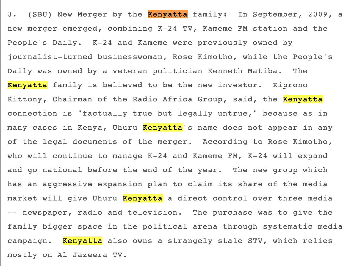 16/In media, The House owns Mediamax which they acquired from Rose Kimotho. Mediamax owns The People, Tv stations (Kameme and K24) Radio stations- Emoo FM, Milele FM, Kameme FM, Msenangu and Meru FM.Rumours of a sale remain unconfirmed https://wikileaks.org/plusd/cables/09NAIROBI2656_a.html