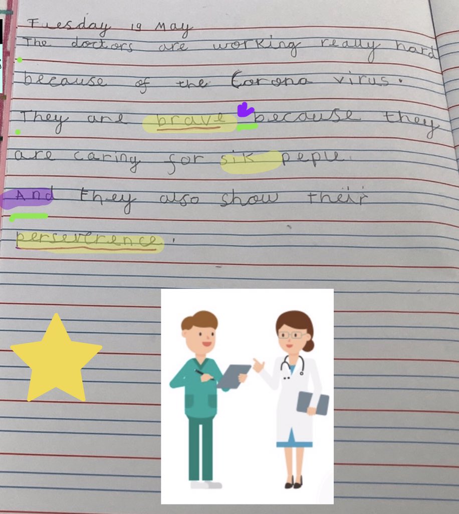 JESSJumeirahYr1's tweet photo. Wow, look at our writing. We’ve been concentrating on using our knowledge of character strengths to write about people we look up to or famous characters. Well done Year 1. #JESSDistanceLearning #JESSInThisTogether https://t.co/rEtW8P0DZX