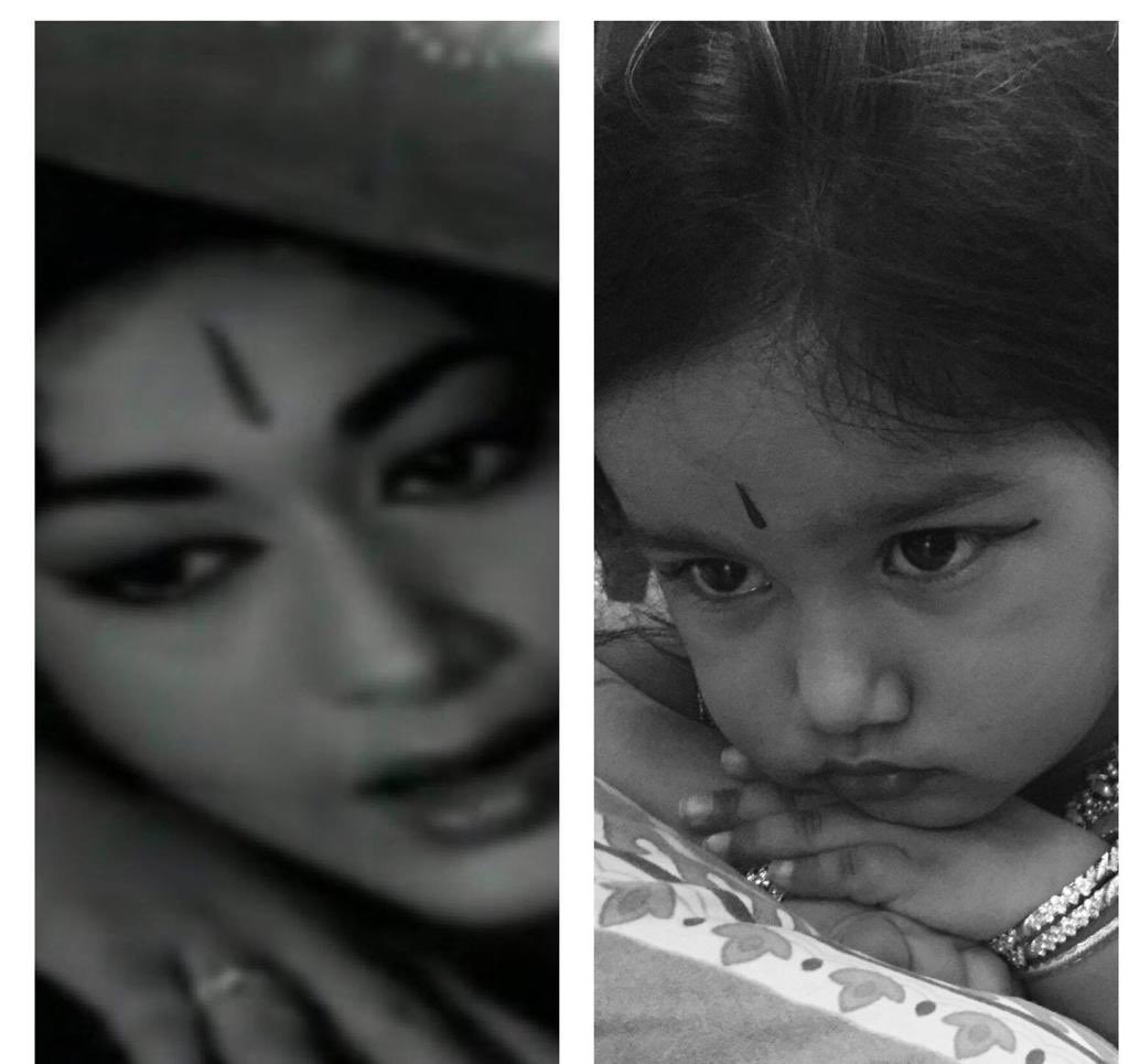 EshkumarKota's tweet photo. My 3yrs cutie ISHIKA Kota  quarantine distorts remembering the great  legendary actress Savitri Garu.Ishika In ❤️ with #Mahanati movie.

@KeerthyOfficial who made it real on screen for this generation.
@nagashwin7 the recreator. @VyjayanthiFilms @SwapnaDuttCh @SwapnaCinema https://t.co/IlS9RU5J7r