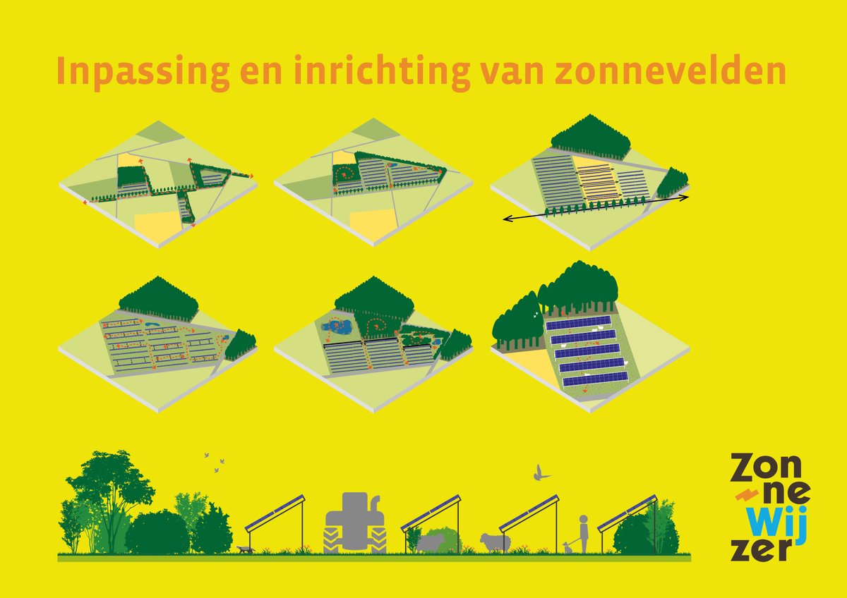 KuiperComp's tweet image. HELP, ZONNEVELDEN! 
Weet jij aan welke knoppen je kunt draaien bij het inpassen van een zonneveld? En hoe je daarmee omgaat in verschillende landschappen? En wat te doen met natuurwaarden?
Check onze ZonneWijzer: bit.ly/2WHkuSI
#inpassing #inrichting #zonnevelden