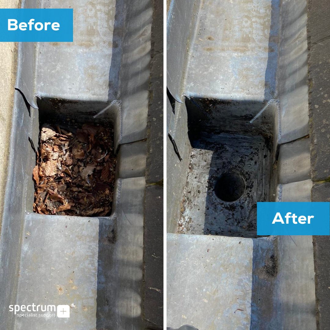 It is not uncommon for leaves to be the cause of water damage. It is always best to get this checked as part of routine maintenance rather than wait for a problem to occur.

#guttercleaning
#beforeandafter
#roofgutters