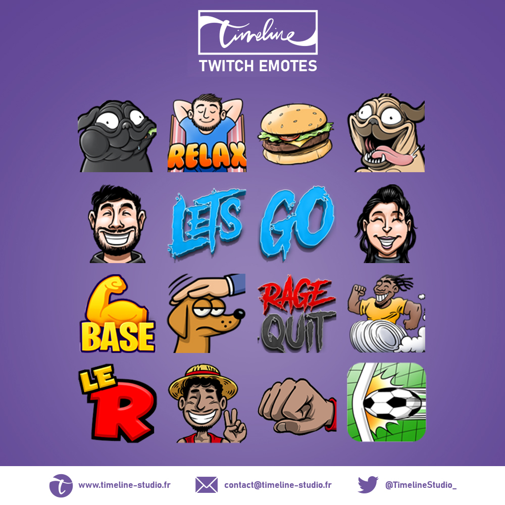 TimelineStudio_'s tweet image. Bonjour les Déconfinés ! 
Voici quelques Emotes Twitch que nous avons réalisées !

Site : timeline-studio.fr
Behance : behance.net/Timeline-Studio
Contact : contact@timeline-studio.fr